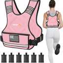 Adjustable Weighted Vest, 20-32lb Vest with 6 Ironsand Weights and Large Pocket, Weight Vest for Men Women Strength Training, Running, Walking