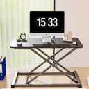 VebaCidi Height Adjustable Sit to Stand Desk Riser, Compact Standing Desktop Converter for Monitor or Laptop, Black