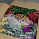 HyeFlora Artificial Faux Hanging Plants Flowers Basket for Summer Outdoor Outside Decoration, Fake Silk UV Sun Resistant Look Real Colorful Daisy Eucalyptus for Porch Home Patio Balcony Yard