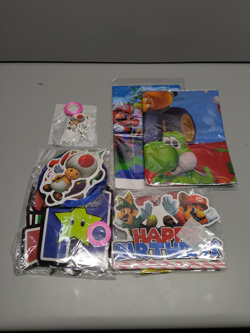 CJML 1 Zhong Mario Birthday Party Supplies, 24 Cupcake Cake Toppers 3 Packs