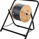 AdirPro Single Axle Cable Reel Caddy | Industrial Steel Wire Dispenser | Holds Reels Up to 20" Diameter & 100 lb Capacity | Black