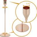 Foryoudecor Tall Candlestick Holders Set of 6, Rose Golden Taper Candle Holder, Vintage Candlesticks for Long Candle, Centerpieces Decor for Living Room,Dining Table Decor,Wedding, Fireplace Party