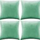 GIGIZAZA Black Velvet Decorative Throw Pillow Covers Cushion Cover Set of 4 Yellow Luxury Pillow Cases for Sofa (18x18inch(45x45cm)-4pcs, Black)