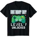 GILDAN Kids Birthday Boy Level 4 Unlocked Gamer Controller 4th Bday Boys T-Shirt (Level 4)