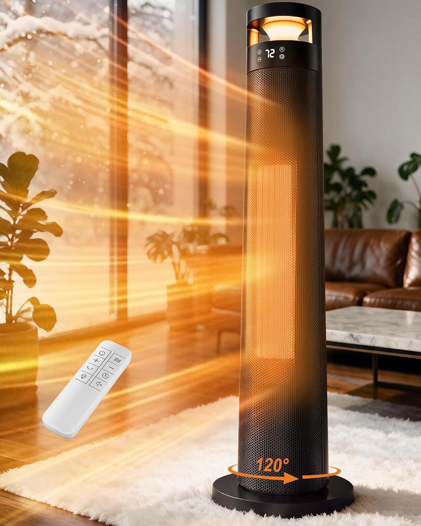 Uthfy 34'' Space Heaters for Indoor Use, 1500W Electric Heaters, 24H Timer