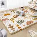 Baby Play Mats for Floor, 71x59 Upgraded Thickness & Larger Super Soft Playmat for Babies and Toddlers, Foldable Washable, Upgrade Anti-Slip Crawling Mat for Playpen(Boho Nature)