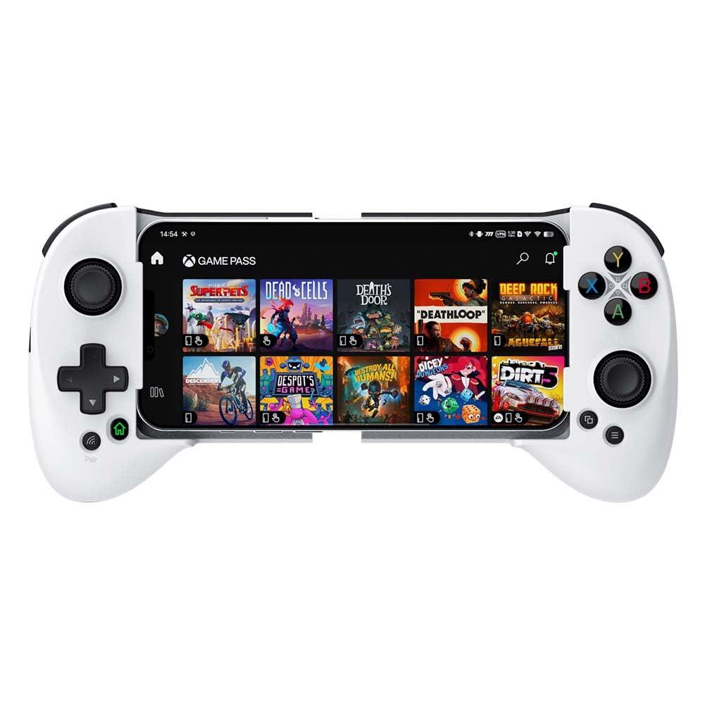 ShanWan Mobile Game Controller for iphone/Android with PHONE CASE Support, Bluetooth Wireless Gamepad - PS Remote Play, Xbox Cloud, Steam Link, GeForce NOW, MFi Arcade Games-Long Battery Life (White2)