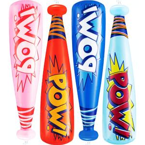 Bedwina Pow Inflatable Baseball Bat - (Pack of 12) 20 Inch Inflatable Toy Bat, Carnival Prizes, Baseball Party Favors Goodie Bag Stuffers, Decorations Party Prizes for Kids