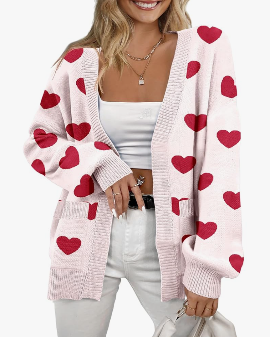 Women's Cardigan Soft Pocketed Long Sleeves Casual Knitted Open Front Cardigans Lightweight Sweaters, Size: L