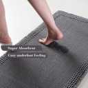 RESARE Waffle Bath Mat for Bathroom, Super Absorbent Bathroom Rugs Non Slip Machine Washable, Ultra Soft Quick Dry Boho Bath Rugs with Tassels for Floor, Upgraded Bordered Design, 24"x36" Dark Grey