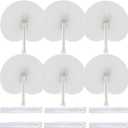 60 Packs Folding Paper Hand Fans Handheld,White Round Decorative Wedding Foldable Fans Chinese and Japanese Fans Bulk for Bridal Guest Church Party Favors Dancing Birthday DIY (60 PCS)