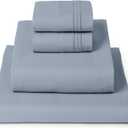 Mellanni King Sheets Set - 4 PC Iconic Collection Bedding - Hotel Luxury, Extra Soft, Cooling Bed Sheets - Wrinkle, Fade, Stain Resistant (King, Blue Hydrangea)