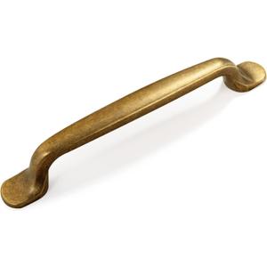 Goo-Ki 6 Pack Antique Brass 5-Inch(128mm) Center to Center Arch Cabinet Pulls Drawer Handles Zinc Alloy Mid-Century Modern Hardware for Kitchen and Bathroom Cupboard (5" Center to Center, Antique Brass)