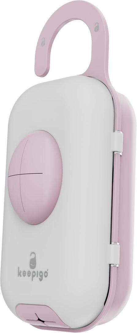 keepigo| Baby pink Diaper Bag Wipe Dispenser | 3-in-1 Portable Diaper Caddy Organizer, Baby Wipe Holder with Disposable Bags | Baby Essentials for Newborns, Toddlers, Travel & Baby Shower Gifts