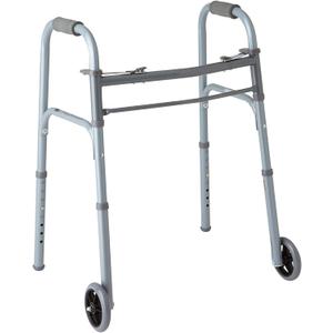 Medline Lightweight Junior/Lower Height Folding Walker with 5” Wheels