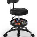 Rolling Shop Stool with Wheels, Garage Work Mechanic Stool, Black
Rolling Stool Chair with Back, for Work bench, for Workshop, Adjustable Height, Shop Chair with Tool Tray, 330 LBS,Heavy Duty