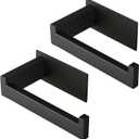 Toilet Paper Holder, Self Adhesive Tissue Holder Stainless Steel Rustproof Paper Roll Holder, No Drilling Easy to Install, Toilet Paper Rack Suitable for Office, Bathroom (2, Matte Black)