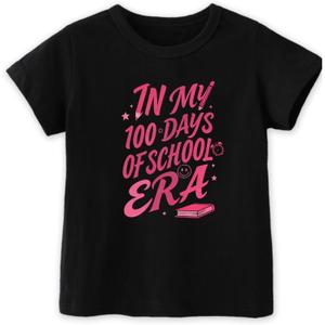 100 Days of School Shirt Kids  Boys Girls Toddler Happy 100th Day of School T-Shirt, Kindergarten 100 Day,3T-7T (Black)