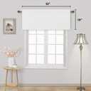 DWCN Valance for Kitchen Solid Rod Pocket Window Treatments Curtain Valances for Kitchen Bathroom Windows 52x18 inch Long, 1 Panel White