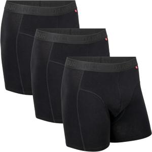 DANISH ENDURANCE Men's Organic Cotton Boxer Briefs, Tag-free Underwear, 3 & 6 Pack (Large, Black)