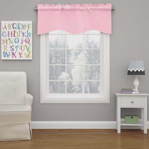 ECLIPSE Kendall Modern Scalloped Valance Rod Pocket Window Curtain for Kitchen or Bathroom, 42" x 18", Bouquet (Bouqet)