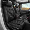 AOMSAZTO Car Seat Covers Custom Fit for Jeep Gladiator 2020-2024 2025 2026 Leather Truck Car Seat Covers Full Set (Black)