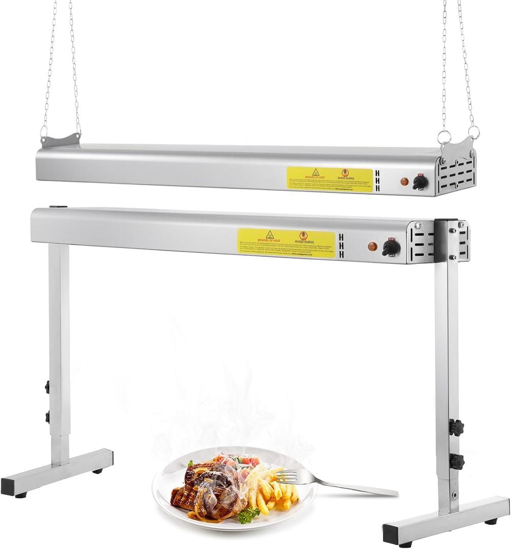 36 Inch Food Heat Lamp, 1000W Commercial Food Warmer Electric Heating Lamp Overhead Stainless Steel Catering Heat Lamps for Buffet Restaurant Parties, 115V