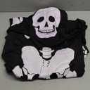 EraSpooky Halloween Men Skeleton Jumpsuit Costume Luminous Skull Skin Full Body Tights Suit, XXL