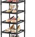 LANTEFUL Tall Narrow Shoe Rack for Entryway, 10Tier Sturdy Metal Shoe Shelf Storage 1015 Pairs of Shoes and Boots, Space Saving Corner Shoe Rack Organizer for Closet,Doorway,Garage,Living Room