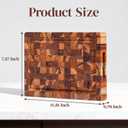 Premium End Grain Teak Cutting Board 12" x 8" x 1" with Handle & Juice Groove, Medium Thick Solid Non-toxic Wood Butcher Block for Meat, Fruit, Cheese & Kitchen Prep by New M Way