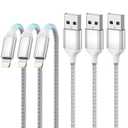 6ft Lightning Cable MFi Certified, 3Pack Long Braided iPhone Charger Cord Fast Charging, 6 foot Heavy Duty Lightning to USB A Charge Cord for Apple iPhone 14 13 12 11 Pro Max XR XS 8 SE, iPad Air Mini