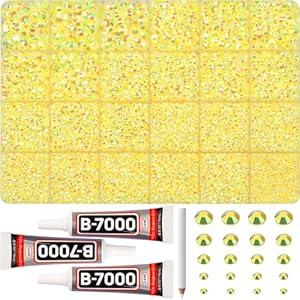 33000Pcs 3mm Rainbow Jelly Rhinestones Gems for Bedazzling Crafting, Colorful Bedazzled Resin Gemstone Flatback Jewel, SS10 Multi Colored Bedazzler Kit with B7000 Glue for Book Clothes Crafts Clothing (Large Pack + 3Pcs Glue, 3mm | Jelly AB mix colors)