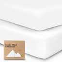 KeaBabies 2-Pack Organic Crib Sheets for Boys, Girls - 52x28 Fitted Crib Mattress Sheet Neutral, Breathable Jersey Cotton Cover for Baby Bed, Toddler Mattress, Soft & Cute Prints (Soft White)