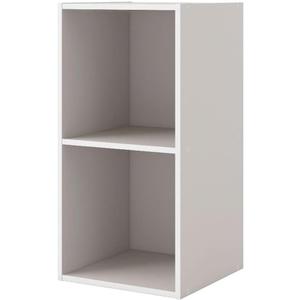 Homes: Inside + Out Apexa 2-Cube Storage Organizer Shelves, Stackable Wood Bookcase Fits Cubby Bins for Organization, Dorm Teen Room Decor & Home Office, Taupe Grey