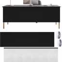 2 Pcs 57" Under Desk Privacy Panel, Self-Adhesive Modesty Panel Heavy Duty Desk Skirt Modesty Desk Panel Self-Gripping Straps for Office Home and Standing Workstation