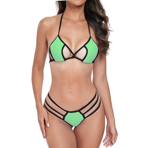 SHERRYLO Bathing Suits Thong Bikini Sets for Women Swimsuit String Womens Bathing Suit Sexy Brazilian Micro Bikinis Swimsuits, Small