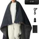 Ourea Battery Operated Heated Blanket for Outdoor Use-Rechargeable 12v Cordless Heated Blanket with 3 Heating Levels, Includes 20000mAh Power Bank, Portable for Camping, Car, Stadium, Indigo