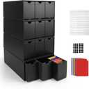 RLAVBL 12-600 CT Trading Card Storage Box with 48 Dividers, 12000+ Card Deck Box for MTG, TCG, PTCG, and Sports Cards Organizer