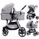 Lortsybab 2-in-1 Baby Stroller - Folding Infant Newborn Pram Stroller with Reversible Seat - Toddler Strollers for 0-36 Months Old Babies (Grey)
