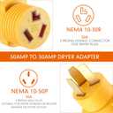 Kanayu NEMA 10-50P to 10-30R Dryer Adapter 3 Prong 50amp Male Plug to 30 Amp Female Connector Adapter, Dryer Receptacle for Old Style(Yellow)