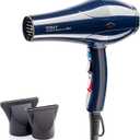 ROSILY Professional 2200W Ionic Ceramic Hair Dryer | Fast Drying Salon Quality Blow Dryer with Nozzle Attachments for Smooth Shine and Silky Hair | Extra Long Cord and Faster Drying Time (Blue)