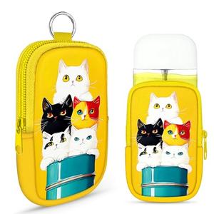 Energymax Hand Sanitizer Spray Case, Portable Hand Sanitizer Holder, Mini Pouch, Zippered Pouch Case for Hand Sanitizer, Fashion Accessory with Snap Hook Hand Sanitizers 1FL. OZ., Five Cute Cats, 3 Pack