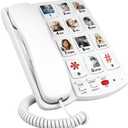 Large Button Phones for Seniors - Big Button Telephone with SOS Emergency Dial, Extra Loud Volume, Hearing Aid Compatible, Easy Operation for Elderly(Pictured_Key)