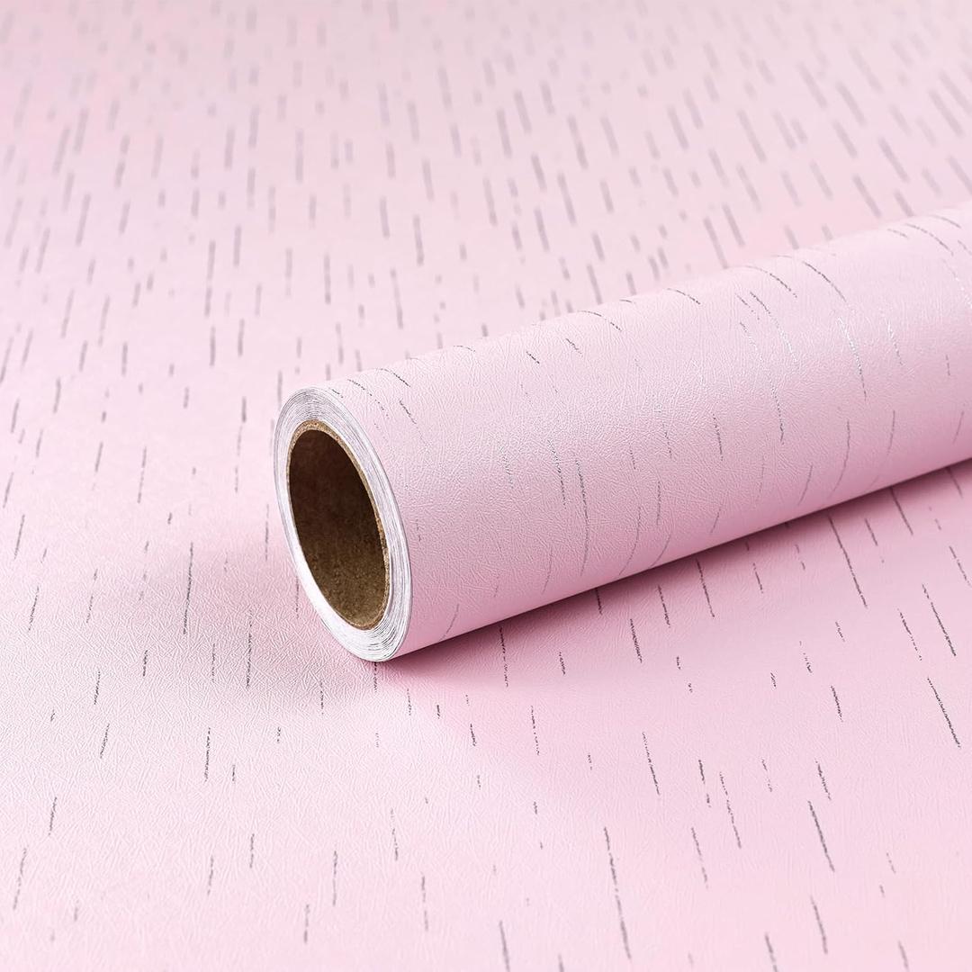 Pink Wallpaper Peel and Stick Modern Contact Paper A Set of 15.7"x472" Self-Adhesive Removable Wall Paper Waterproof Vinyl Roll for Room Walls Cabinets Furniture Drawers Desk