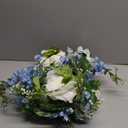 2 Pack Artificial Peony Flower Garland - 6ft Silk Peony Garland Flower Vine Blue and White Peony Silk Roses Flowers for Wedding Arch Party Table Decor (2, Blue)