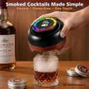 Electric Whiskey Smoker Kit with Adjustable 60-Second Smoke Control Flame-Free & No Butane Needed, Rechargeable Cocktail Smoker for Old Fashioned, Includes 6 Wood Chip Flavors, Bourbon Gift for Men