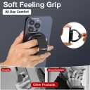 2 x Magnetic Bar Mount, Compatible with Magnetic Phone Holder for Gym, Home Fitness Bikes, Workout Equipment, Stroller and Cart Handlebars Comfortable Finger Phone Ring Grip for iPhone 16/15/14/13,Black