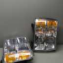 PIT66 Headlights Assembly Pair Compatible With Chevy Silverado 1500 2007-2013/Silverado 2500 3500 & HD 2007-2014 Clear lens Chrome Housing Amber Reflector Driver & Passenger Side Front Headlamp (Basic Style)