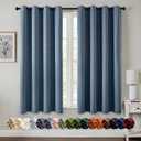 MIULEE Blackout Curtains for Bedroom Living Room 2 Panels, Thermal Insulated Room Darkening Drapes Grommet Noise Reducing Light Blocking Window Treatments 63 Inches Long 50x63 Inch Stone Blue