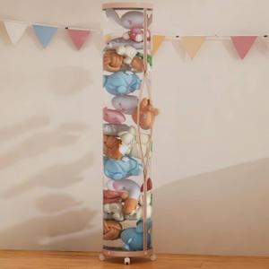Stuffed Animal Storage Tube,Stuff Animal Organizer,Stuffed Animal Zoo Storage,Toy Organizer,Plushies storage, Pink 